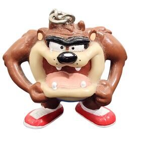 VTG 92' Tasmanian Devil Keychain Warner Brothers Plastic Looney Tunes TAZ
